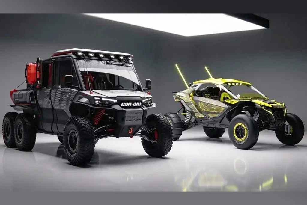 Can-Am дебютировал с шестиколесным Defender Prerunner и неоновым Maverick R XRay